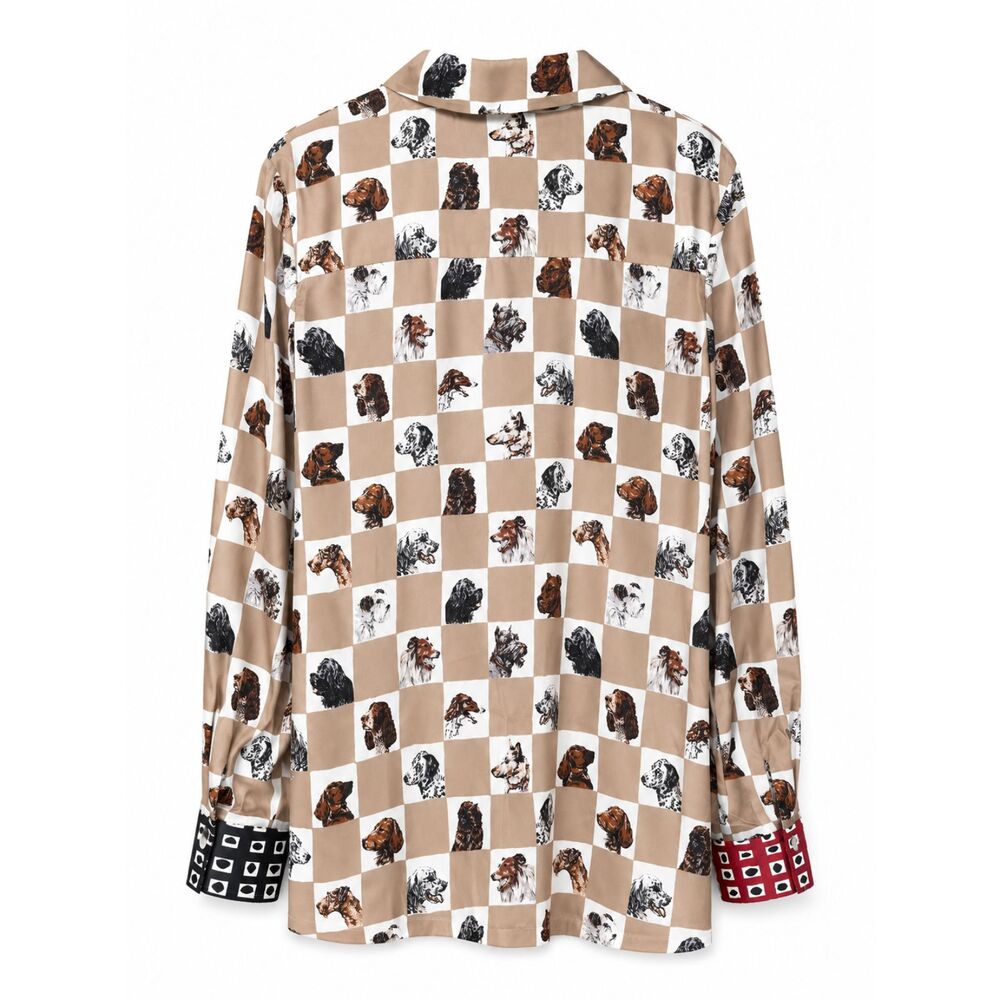 Staud Martha Tunic Camel Dog Check NWT - size M - Picture 2 of 7